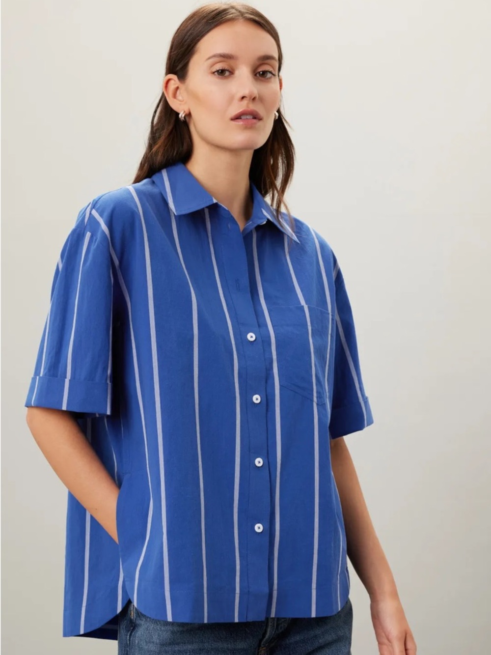 Madewell Oversized Boxy Button Up Top - Size Large